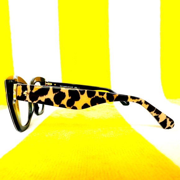 Kate Spade tan black oversized leopard print reading glasses readers 1.75 - Picture 3 of 13